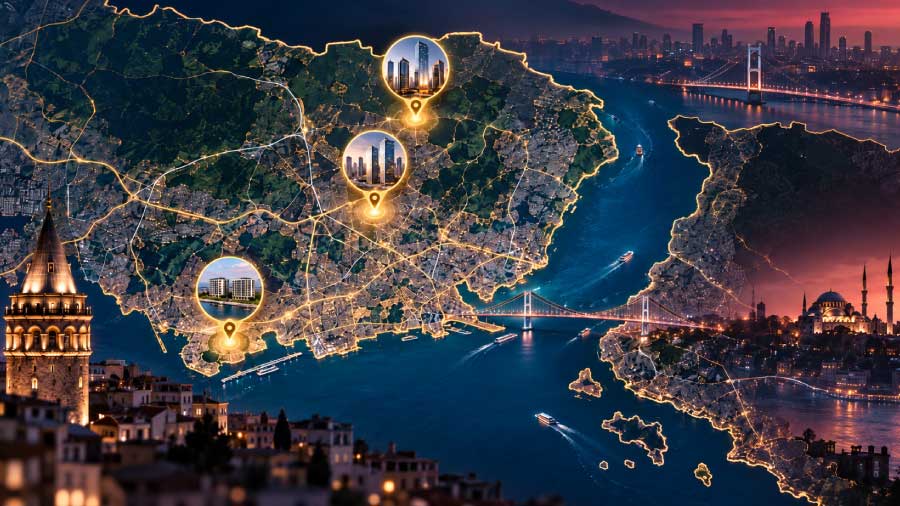 Istanbul property investment areas map