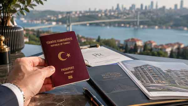 International buyers discussing Turkish citizenship by investment with a real estate advisor